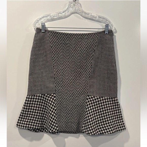 Ann Taylor Dresses & Skirts - Ann Taylor Womens Black White Houndstooth Wool Blend Skirt Career Size 8